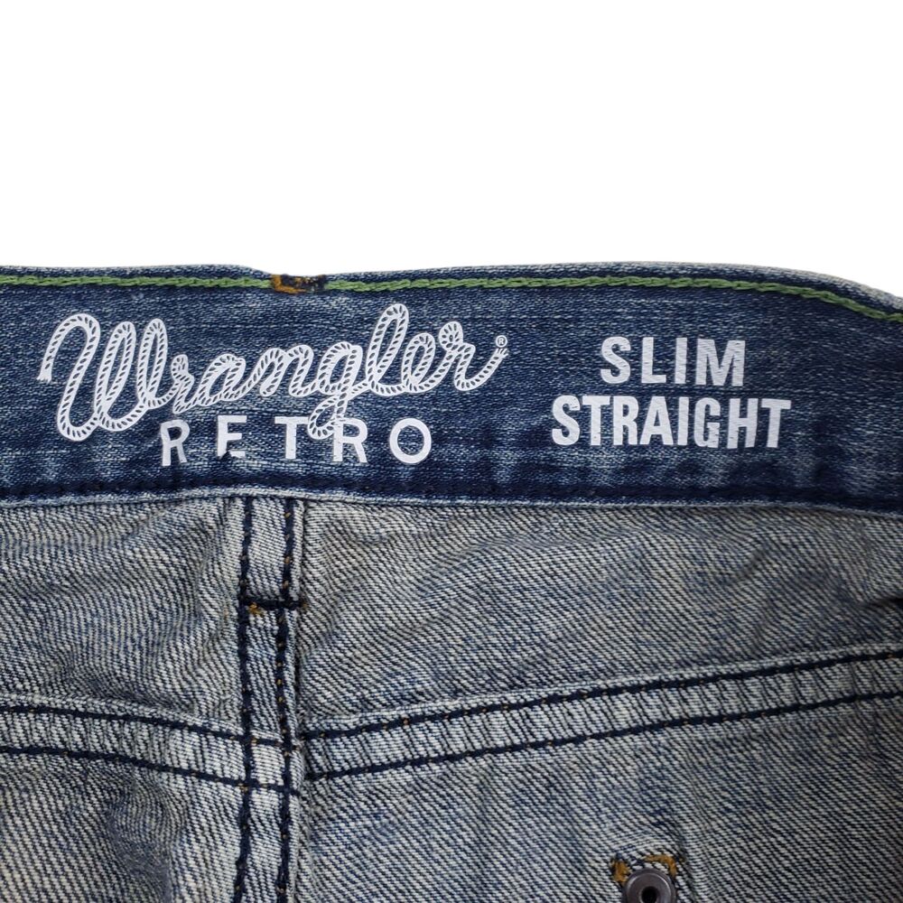 Wrangler Retro Slim Straight Mens 36x30 Denim Western Rodeo Ranch 100% Cotton - Picture 4 of 10